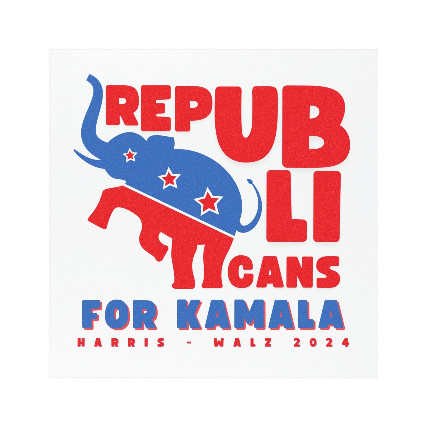 REPUBLICANS FOR KAMALA | 5"x5" Car Magnet | Reps Voting Blue | Vote Blue | Kamala Harris | Kamala 2024 | Harris-Walz