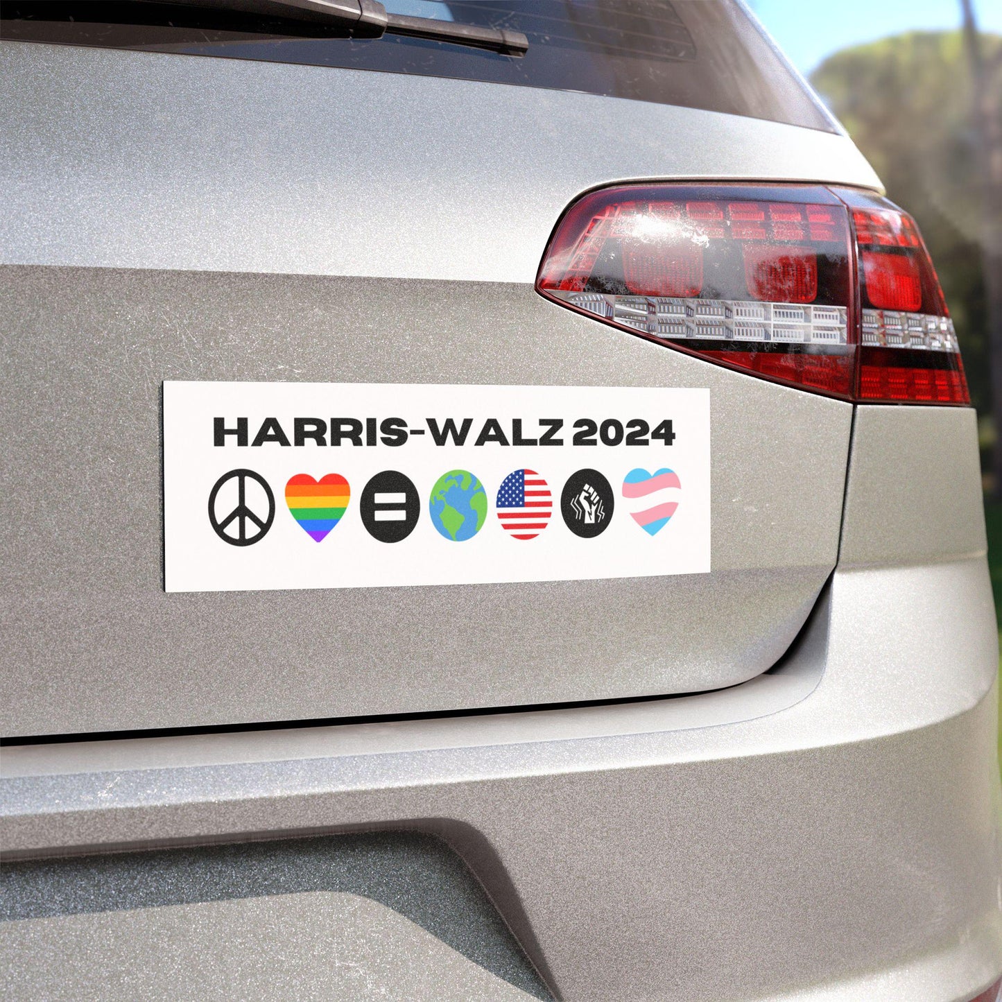 HARRIS-WALZ Car Magnet | Kamala Harris 2024 | Presidential Election | Peace, Love, Pride, Equality, America, BLM, Trans Pride