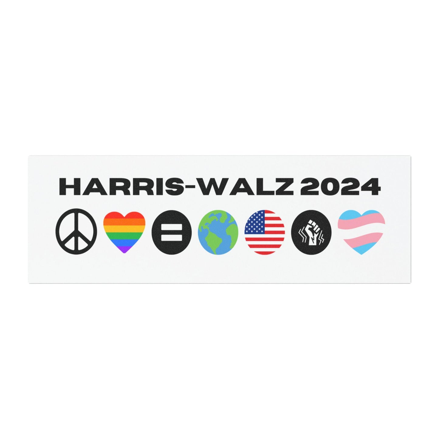 HARRIS-WALZ Car Magnet | Kamala Harris 2024 | Presidential Election | Peace, Love, Pride, Equality, America, BLM, Trans Pride